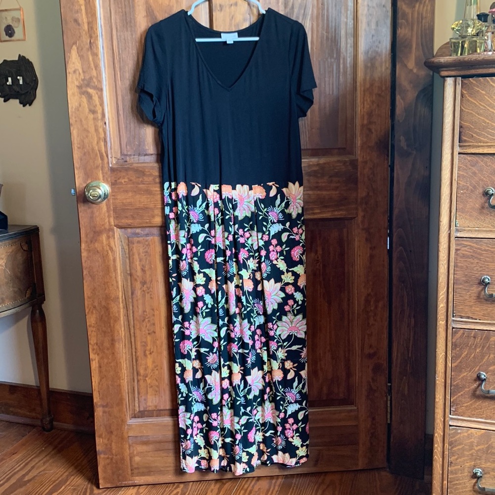 J. Jill color block Maxi Dress M